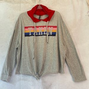 Electric Pink Plus Size 3X Gray & Red “Taken” Hoodie – Lightweight Long Sleeve